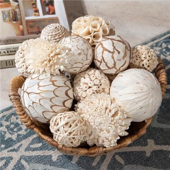 Large Decorative Balls Bowl Filler Decor Orbs White - Picture 5 of 12
